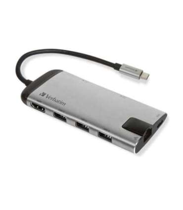 Verbatim 49142 USB-C Multiport Hub, 3x USB 3.2 Gen 1, HDMI, MicroSD/ TransFlash, RJ45