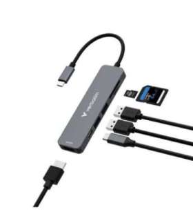 Verbatim 32156 USB-C Essentials Multiport Hub, HDMI 2160p, USB-C PD, USB-A 3.2 Gen 1, SD & microSD