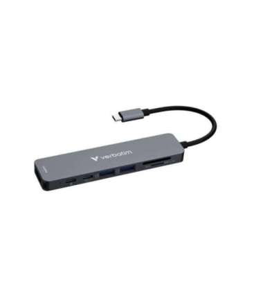 Verbatim 32158 USB-C Essentials Multiport Hub, HDMI 2160p, USB-C, 2x USB-A 3.2 Gen 1, SD & microSD
