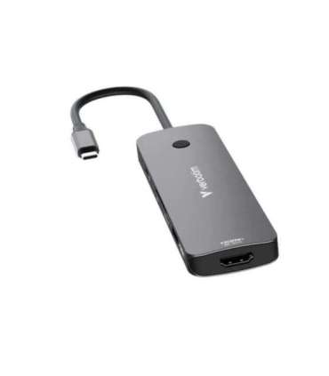 Verbatim 32151 CMH-08 Pro USB-C Multiport Hub, 8-port, HDMI, USB 3.2 Gen 1, MicroSD, SD, Silver