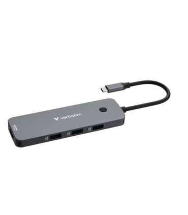 Verbatim 32151 CMH-08 Pro USB-C Multiport Hub, 8-port, HDMI, USB 3.2 Gen 1, MicroSD, SD, Silver
