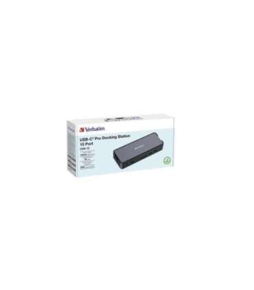 Verbatim 32171 CDS-15 USB-C Pro Docking Station, USB 3.2 Gen 1, USB-C 100 W, 3.5 mm, Silver
