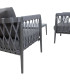 Комплект садовой мебели ANTHEM стол, диван и 2 стула, серый