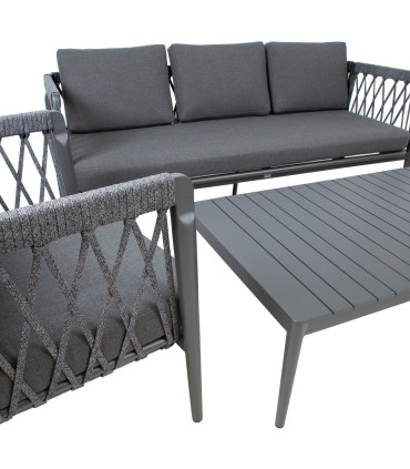 Комплект садовой мебели ANTHEM стол, диван и 2 стула, серый