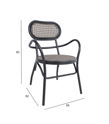 Tool BOLGHERI must 56x62xH83cm, alumiiniumraam, plastikpunutis