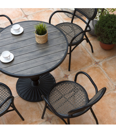 Tool BOLGHERI must 56x62xH83cm, alumiiniumraam, plastikpunutis