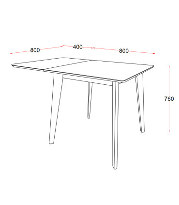 Söögilaud ROXBY, 80/120x80xH76cm, tamm/must, pikendatav, lauaplaat: naturaalse tamme spoon, lakitud, jalad: kummipuu
