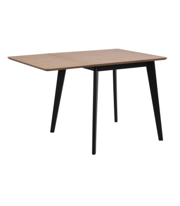 Обеденный стол ROXBY, 80/120x80xH76см, дуб/чёрный