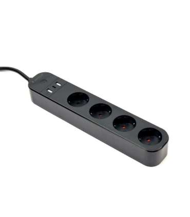 Smart Power Strip Tuya 4xDE 2xUSB-A 1xUSB-C Black