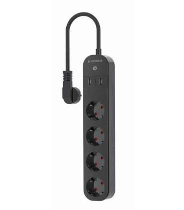 Smart Power Strip Tuya 4xDE 2xUSB-A 1xUSB-C Black