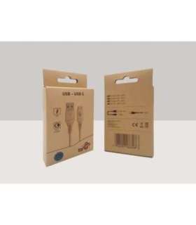 Cable USB-USB C 1m eco material 2.0 3A