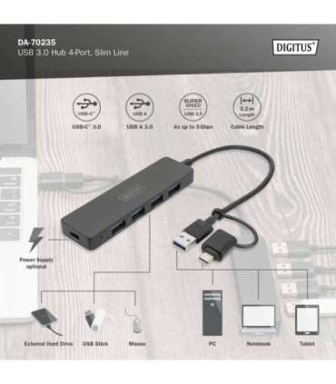 USB 3.0 Hub, 4-port DA-70235