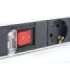 Power strip PDU 19 inches, 1U, 7 sockets, power: 16A, 4000W, aluminum, switch, 2m