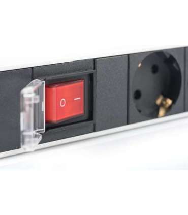 Power strip PDU 19 inches, 1U, 7 sockets, power: 16A, 4000W, aluminum, switch, 2m
