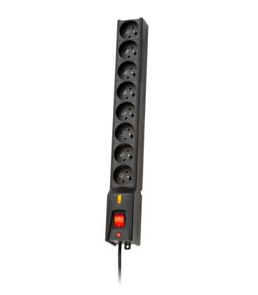 Listwa przeciwprzepięciowa LX 810, 1L, 5,0m, czarna