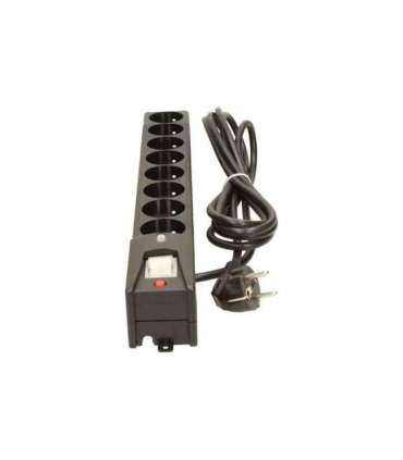 Listwa przeciwprzepięciowa LXA 816, 3L, 3,0m, czarna