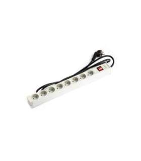 PDU 19 "rack, 8 slots Type E, Schuko plug, 1.8m cable, aluminum switch