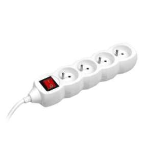 PowerWatch 3 m  (4 socket) white with power switch