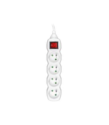PowerWatch 3 m  (4 socket) white with power switch