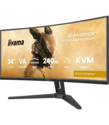 iiyama G-MASTER GCB3486WQSCP-B1 computer monitor 86.4 cm (34") 3440 x 1440 pixels UltraWide Quad HD Black