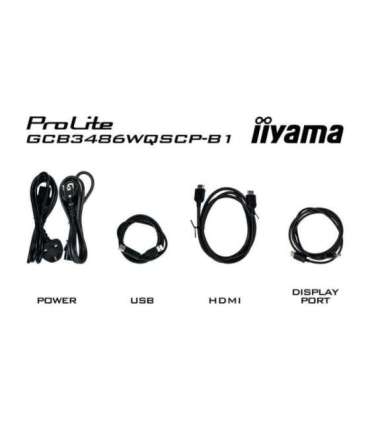 iiyama G-MASTER GCB3486WQSCP-B1 computer monitor 86.4 cm (34") 3440 x 1440 pixels UltraWide Quad HD Black