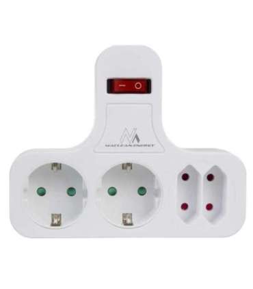 Power socket x4 with switch Maclean MCE224 G
