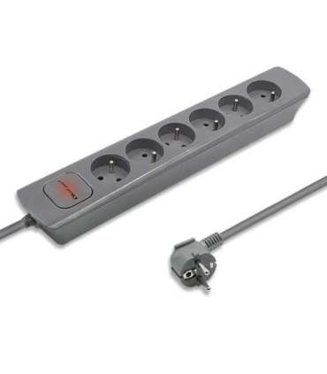 Power strip 6 sockets, 1.8m, Grey