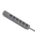Power strip 6 sockets, 1.8m, Grey