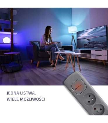 Power strip 6 sockets, 1.8m, Grey