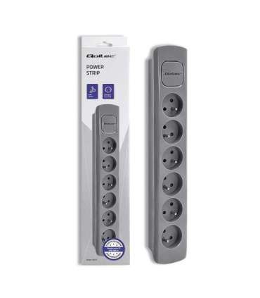 Power strip 6 sockets, 1.8m, Grey