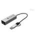 Metal HUB USB-C/USB-A 3 2x USB-C/1x USB-A / 2.5GLAN