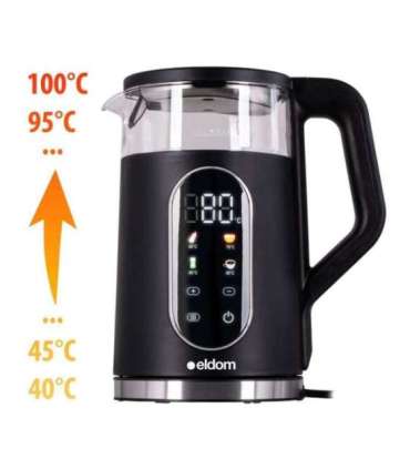 ELDOM C530 NEVO electric kettle 1.7 L 2200 W Black, Transparent
