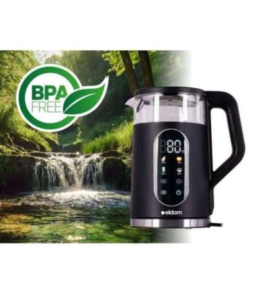 ELDOM C530 NEVO electric kettle 1.7 L 2200 W Black, Transparent
