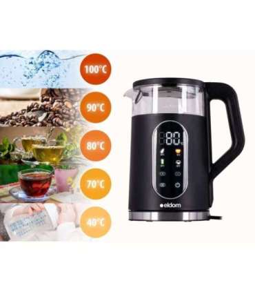 ELDOM C530 NEVO electric kettle 1.7 L 2200 W Black, Transparent