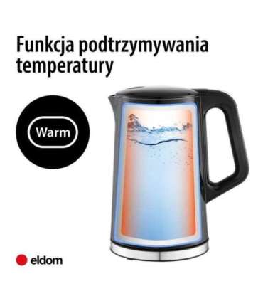ELDOM C530 NEVO electric kettle 1.7 L 2200 W Black, Transparent