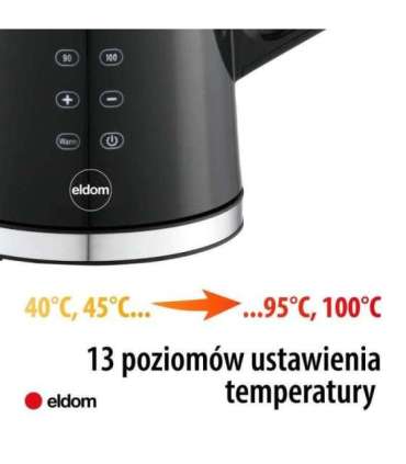 ELDOM C530 NEVO electric kettle 1.7 L 2200 W Black, Transparent