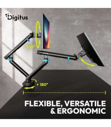 Digitus Desk Mount Tilt, rotation, pivot Dual design monitor mount, 2x 35", 2x 10 kg 35 " Maximum weight