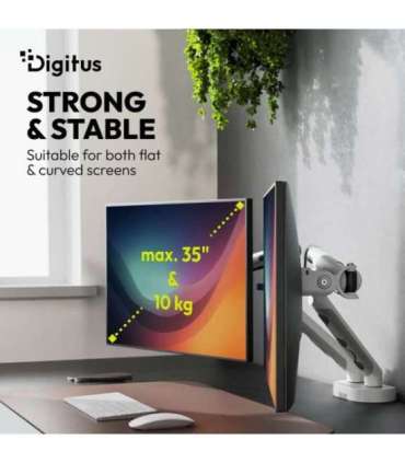 Digitus Desk Mount Tilt, rotation, pivot Dual design monitor mount, 2x 35", 2x 10 kg 35 " Maximum weight