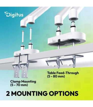 Digitus Desk Mount Tilt, rotation, pivot Dual design monitor mount, 2x 35", 2x 10 kg 35 " Maximum weight