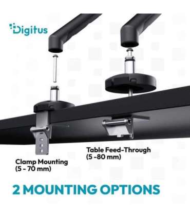 Digitus Desk Mount Tilt, rotation, pivot Single design monitor mount 35 " Maximum weight (capacity) 10 kg |
