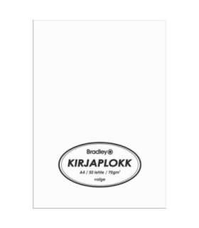 Bradley kirjaplokk a4, 50 lehega valge 70g Bradley
