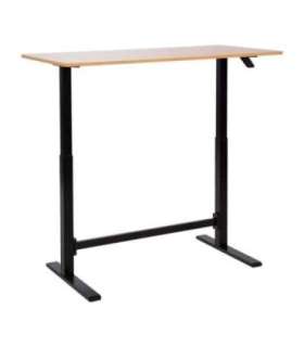 Töölaud ERGO manuaalne 120x60xH70-115cm, tamm/must