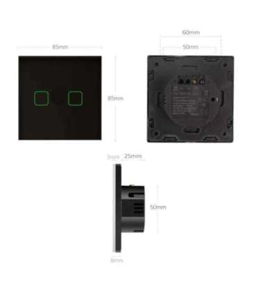 Touch light switch 2-fold MCE712B
