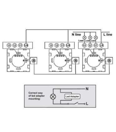 Touch light switch 2-fold MCE712B