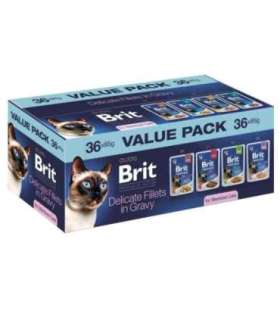 BRIT Premium by Nature Delicate fillets in gravy Sterilised Box - wet cat food - 36x85g