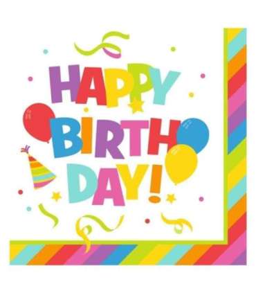 Salvrätik 33x33/20 Happy Birthd. Mix It
