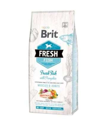 Minimální trvanlivost do 6.8. 2026: Brit Fresh Fish & Pumpkin Adult Large Muscle & Joints 12 kg