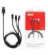 USB-A Cable 3in1 USB-C/ microUSB/ Lightning black C14049BK