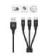 USB-A Cable 3in1 USB-C/ microUSB/ Lightning black C14049BK