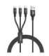USB-A Cable 3in1 USB-C/ microUSB/ Lightning black C14049BK